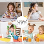 Kids Table and 2 Chairs Set, Height Adjustable (17.7"-26.1") Toddler Table and Chair Set, Multi-Activity Table with Graffiti Desktop, Children’s Table and Chairs for Classroom, Home & Daycare