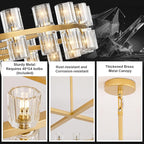 Modern 48 inch Gold Round Chandelier Light Fixture,Crystal Chandeliers for Dining Room,Living Room, Wagon Wheel Chandelier Over Table, Chandeliers for Bedroom,Foyer,G4 Bulbs Included