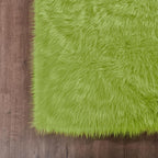 Goolela Area Rugs for Living Room Shag Rug 8x10 Bedroom Bedside Rug Green Washable Furry Faux Fur Rug Soft Fuzzy Sheepskin Rug Rectangle