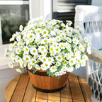 Daisy Artificial Flowers for Outdoors Fall Autumn Decoration, 6 Bundles Fake Mums White Silk Flowers for Outside Look Real UV Resistant Faux Flowers Plants for Planter Front Door Home Indoor Porch Urn