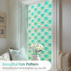 Beautyhero Window Privacy Film, Frosted Reeded Glass Cling, 3D Decorative Coverings with UV Blocking, Static Cling Tint for Bathroom Doors Cabinet