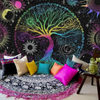 AACKart Blacklight Tapestry for Bedroom - Spiritual Tree of Life Wall Tapestry Glow in the Dark Wall Hanging 59.1 x 51.2 inches
