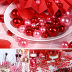 200 PCS Hot Pink Vase Fillers, Pearls Bead for Centerpieces Vases, 10/14/20 MM No Hole Beads, Fake Pearls for Wedding Birthday Anniversary Theme Party Table Centerpieces Decor