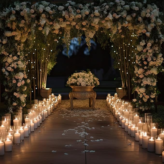 24 Pcs Glass Cylinder Vases Clear Flowers Vase Decorative Floating Candles Holders Table Centerpieces for Wedding Party Event Home Office Decor (Clear,3.4'' X 6'', 3.4'' X 8'', 3.4'' X 10'')