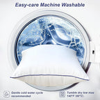 18 x 18 Pillow Insert Set of 2, Machine Washable Soft Fluffy Hypoallergenic Virgin Polyester Premium Throw Pillow Stuffer, Decorative Cushion for Bed, Couch, Sofa - White