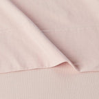 Amazon Basics 4 Piece Bed Sheet Set, 100% Cotton Jersey, Includes Super Soft, Flat and Fitted Sheets, Pillowcase, Full, Blush, Solid