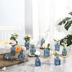 Bud Vases in Bulk 50, Glass Vases for Centerpieces, Small Vases for Flowers, Small Flower Vase for Centerpieces, Mini Vintage Vase, Blue Bud Vases for Wedding Table Decor