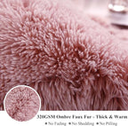 XeGe Plush Faux Fur Throw, Comfy 50x60 Fuzzy Blanket, Luxury Boho Lightweight Couch Blanket, Soft Fluffy Shaggy Lap Throw for Couch Bed Sofa Christmas Housewarming Gift Ombre Pink