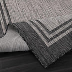 Bordered Outdoor Rug 10x14 Washable Outside Carpet for Indoor Patio Porch Waterproof Easy Cleaning Non Shedding Area Rugs Dark Gray 10 x 14
