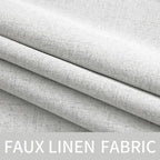 MIULEE Linen Textured Curtains for Bedroom Solid 100% Blackout Thermal Insulated Heathered White Grommet Room Darkening Curtains & Drapes Luxury Decor for Living Room Nursery 52 x 45 Inch (2 Panels)
