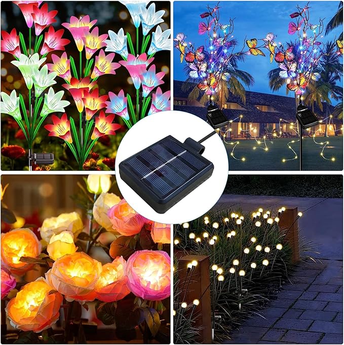 Solar Lantern Light Replacement Top ,LED Solar Panel Lantern Lid Lights Replacement Part for Outdoor Flower DIY Solar Flower Lights Garden Patio Decor (Square 4 PCS)