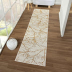 LUXE WEAVERS Sunset Collection 372 Gold 2x8 Modern Abstract Area Rug