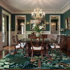 LIVEBOX Washable Jungle Dark Green Rugs 9x12 for Living Room, Stain Resistant Soft Kids Area Rugs for Bedroom, Non-Skid Modern Dining Room Rug Floor Carpet for Playroom Kids Nursery