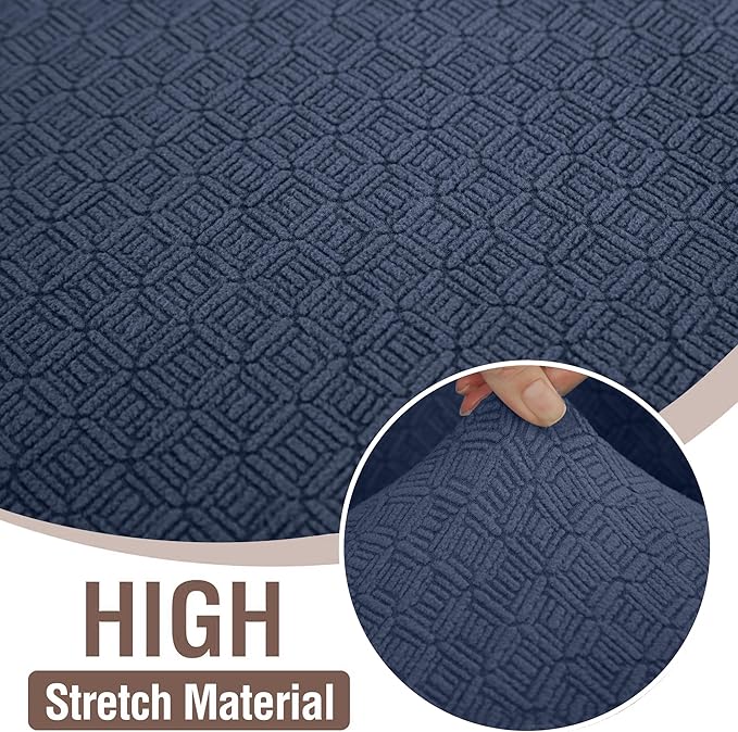 HDCAXKJ Sectional Couch Cover L Shape Stretch Sofa Covers Washable Jacquard Corner Couch Slipcover Non Slip Sectional Slip Cover U Shaped Furniture Protector for Pets Dogs (Navy Blue, Medium)
