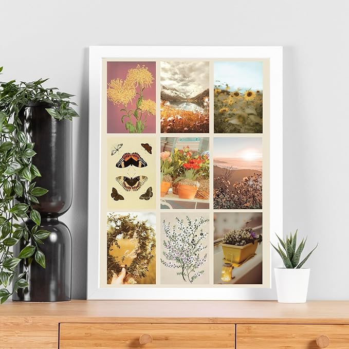 Artivo Aesthetic Wall Collage - Cottagecore Nature Boho Designs, for Teen Girls' Bedrooms - 100 Posters, 4x6 Inch, Photos Collection