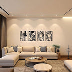 AIM & GGKK 4 Pack Black Abstract Wall Art Décor, Minimalist Décor Single Line Art Wall Decorations for Living Room Bedroom Bathroom Study (Size 17 x 11.8'')