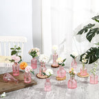 Bud Vases in Bulk 64, Glass Vases for Centerpieces, Small Vases for Flowers, Small Flower Vase for Centerpieces, Mini Vintage Vase, Pink Bud Vases for Wedding Table Decor