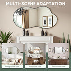 Suidia Irregular Wall Mirror, 40"x26" Bathroom Mirror Asymmetrical Mirrors Artistic Mirrors Decorative for Living Room Bedroom Bathroom Hallway Entryway, Black, Cloud Style