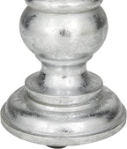 Deco 79 Traditional Mango Wood Pillar Candle Holder, Set of 3 10", 8", 6"H, Silver