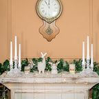 Mumufy 6 Pack Glass Taper Candle Holders Clear Candlestick Holder Fit 0.8 Inch Candles 4'' 6'' 8'' Tall Crystal Decorative Candlestick Stand Centerpiece for Table Wedding Dining Party (Vintage)