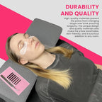 Pillow for Eyelash Extensions - Curved Memory Foam Lash Bed Pillow with Neck and Back Support, Perfect Pillow for Eyelash Extensions, Two Pockets for Tools On The Sides of Pillow (Gray)