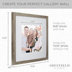 Sheffield Home 9 Piece Gallery Wall Frame Set, 12x12 Inch, Natural