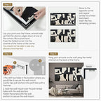 SIGNWIN 24"x46" Extra Large Framed Wall Art Black and White Abstract Geometric Design, Minimalist Modern Print for Home Living Room Bedroom Decor (Frame Assembly Required)