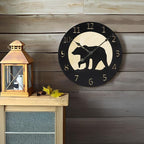 Young's Inc Bear Shape Wall Clock, Lodge Wooden Wall Clocks for Living Room, Home Decor, Wall Decor, Vintage Battery Operated Clock for Beach, Lake, Farmhouse, 20" W x 11" H