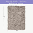 Bigacogo Chunky Knit Throw Blanket for Couch, 40x60 inches, 100% Hand Knitted with Thick Jumbo Chenille Yarn, Cozy Soft Large Rope Knot Cable Crochet Blankets for Sofa Bed Living Room, Taupe