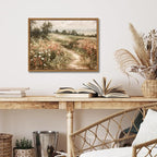 Vintage Framed Wall Art for Living Room – Vintage Wildflower Pictures Oil Paintings Canvas Prints – Country Flower Modern Farmhouse Wall Decor for Bathroom Bedroom Home Office – 12x16in