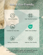 ZonLi Green Checkered Throw Blanket, 50" x 60" Christmas Decorative Blankets, Decorative Vintage Throws with Tassel for Couch, Bed, Sofa, Chair, Outdoor, Cozy Warm Lightweight Farmhouse Blankets