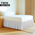 Utopia Bedding Twin Elastic Bed Ruffle - Easy Wrap Around Ruffle - Microfiber Bed Skirt with Adjustable Elastic Belt 16 Inch Tailored Drop - Hotel Quality Bedskirt, Fade Resistant (Twin, White)