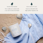 Literie NJ Inspired Scented Candle: I Have a House Down The Shore - Sunscreen & Saltwater Scented, 9oz, 50 Hour Burn, Vegan Soy & Coconut Blend Candle for Home Decor, Gift for Women & Men