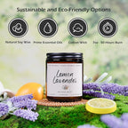 Auelife Scented Candle for Home | Lemon Lavender Candle | Aromatherapy Candles - Soy Candles for Home Scented, Gifts for Women Men, Lemon Fragrance -7oz, Single-Wick