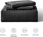 Love's cabin California King Size Quilt Bedding Set Black Bedspreads - Cal King Summer Lightweight Bedspread Comforter - Coin Pattern Coverlet for All Season - 3 Pieces (1 Quilt, 2 Pillow Shams)