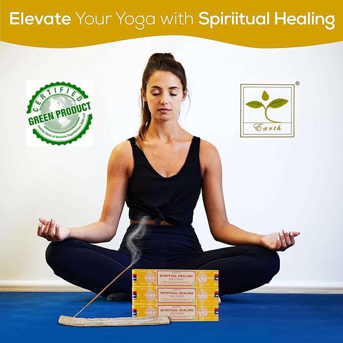Satya Spiritual Healing Incense Sticks, Satya Bng (Bangalore) Insenses 15gmx3 Pack with Raajsee Incense Holder Bundle, Satya Nagchampa Natural Incense