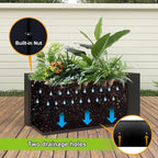 Steel Planter 36" x 12" x 16" Metal Rectangle Outdoor Planter Black Powder Coated Flower Box Metallic Heavy Pot Indoor & Outdoor, Commercial & Residential (L36 x W12 x D16, Black)