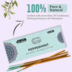 Peppermint Incense Sticks 100 gm Pack, Charcoal Free - 100% Natural,Organic Non Toxic Insence Sticks, Inscents Made with Flowers, Meditation Gifts for Spiritual Cleansing, Relaxation