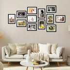 12 Packs 5x7 Picture Frames Bulk, Display 4x6 with Mat or 5x7 Without Mat, Black Gallery Frame Set, 5 by 7 Frames Bulk Set of 12, Collage Wall Decor Photo Frame Set for Wall and Tabletop, Black