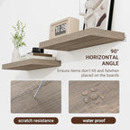 36 Inch Floating Shelves, 3D Textured Wood Grain, 36"x9.25"x1.5" Inch Deep Floating Shelves for Wall, Wooden Shelves for Bathroom, Bedroom, Living Room, Vintage Gray Oak, 2 Pieces