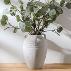 Ceramic Flower Vase Home Decor - 8.7" Farmhouse Flower Vases Rustic Vintage Aesthetic Modern for Table Living Room Kitchen Bedroom Decoration House Desk Decorative Accessories Gift (Rustic)