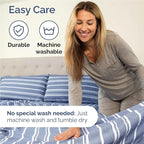 Full Size 4 Piece Sheet Set - Comfy Breathable & Cooling Bed Sheets Set - Hotel Luxury Bedding for Women, Men, Kids, Teens, Boys & Girls - Deep Pockets, Soft, Wrinkle Free - Oeko-Tex - Blue Stripes 3