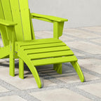 WestinTrends Outdoor Ottoman, Patio Adirondack Ottoman Foot Rest, All Weather Poly Lumber Folding Foot Stool for Adirondack Chair, Widely Used for Outside Porch Pool Lawn Backyard, Lime