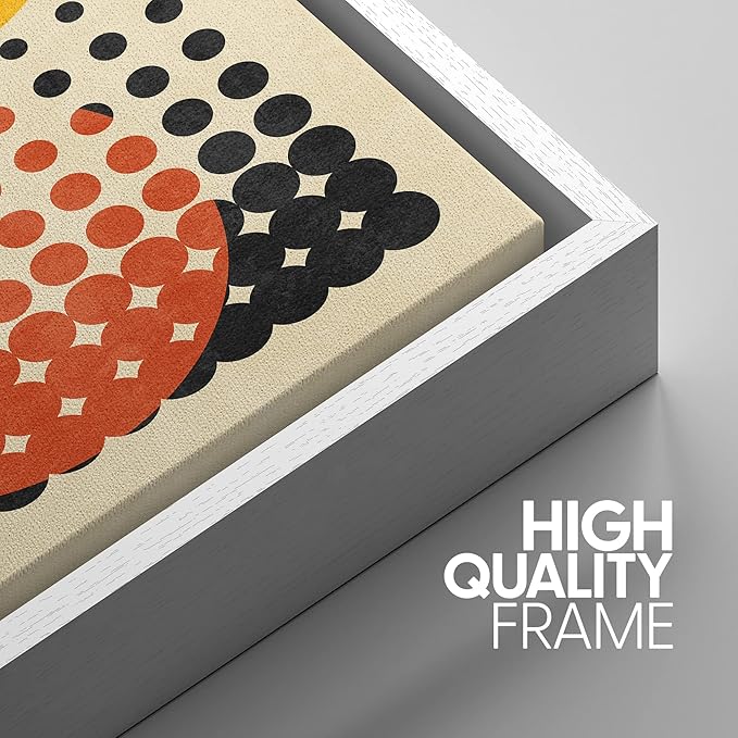 SIGNWIN Framed Canvas Print Wall Art Set Mid-Century Colorful Polygon Collage Abstract Geometric Illustrations Graffiti & Street Art Modern Art for Living Room, Bedroom, Office - 16"x24"x3 White