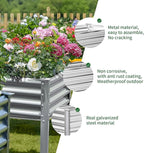 Land Guard Galvanized Raised Garden Bed with Legs, 96×24×32in Raised Garden Beds Outdoor with Drainage Holes, Planter Boxes Outdoor for Backyard, Patio, Balcony, 800lb Capacity, Silver