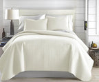 Southshore Fine Living, Inc. Oversized King Quilt Bedding Set, Soft Brushed Microfiber, Wrinkle-Free, Stain and Pet Hair Resistant Bedding, California/King Size Quilt Coverlet Set w/2 Shams, Cream