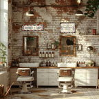 Barber Shop Decor Accessories - Vintage Barbershop Metal Tin Signs Haircut Wall Art Posters Gifts for Men Decorations - What Happens At The Barbershop Stays At The Barbershop Sign 8x12 Inch