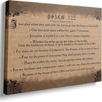 Christian Canvas Wall Decor Psalm 122 Framed Wall Decoration Inspirational Wall Decor for Home Office