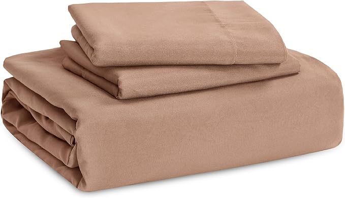 Bedsure Mocha Mousse Duvet Cover King Size - 3 Pieces Prewashed Cotton-Like Extra Soft Bedding Set, Includes 1 Duvet Cover 104x90 Inches with Zipper Closure & 2 Pillow Shams, Comforter Not Included