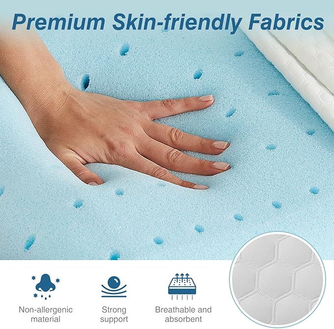 Sweetcrispy Memory Foam Pillow, Standard Size Pillows for Sleeping, Bed Pillow Soft and Comfortable, Cooling Hotel Pillow for Side Sleeper, Removable, Machine Washable Cover, 2 Pack